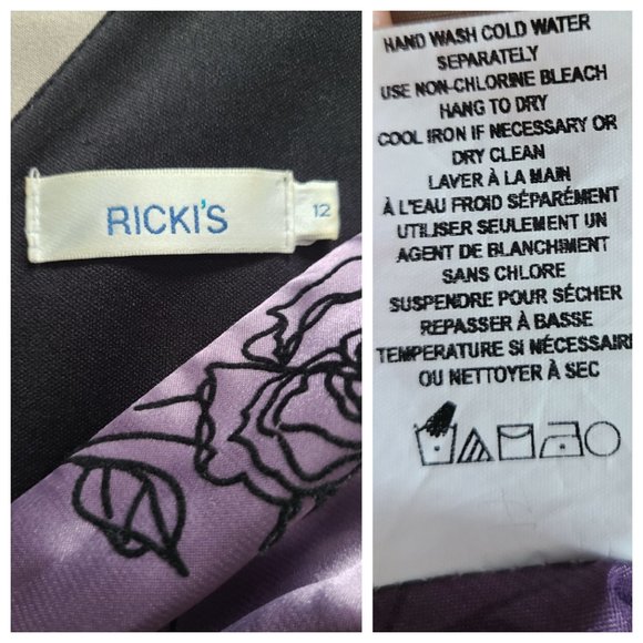 RICKI'S Empire Waist Lilac Crossover Cocktail Dress w/Velvet Floral Print - Picture 7 of 11